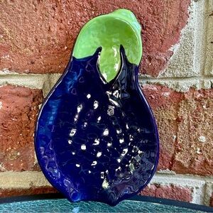 Target Bullseye Playground Summer Purple Eggplant Ceramic Utensil Spoon Rest